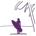 thumbnail image 1 of Surfer on The Beach Sketch - 5" - Die-Cut Sticker - for Cars, Trucks, Windows, Laptops, Tablets 3.0 mil Thick - Violet, 1 of 4