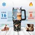 thumbnail image 4 of 40oz Colorful Botanical Mushroom Stainless Steel Flip Straw Tumbler Spill Proof Travel Cup Double Wall Vacuum Insulated Coffee Mug with Top Handle, 4 of 6