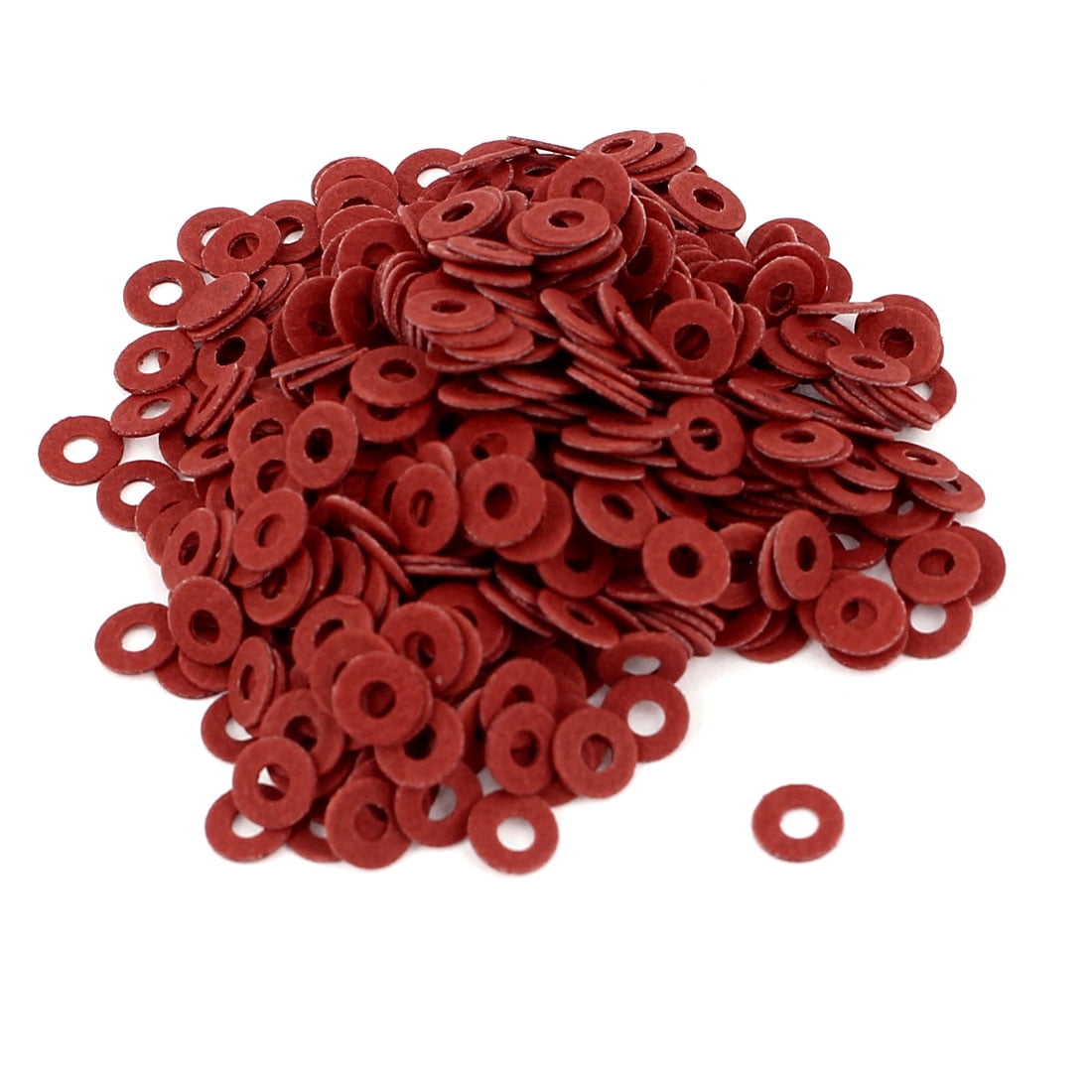 Fiber Flat Insulating Washer Ring 2mmx5mmx0.5mm 500Pcs Red for Screws