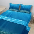 thumbnail image 2 of Ambesonne Ocean Fitted & Top Sheet Set with Shams, Underwater Wilderness, Blue Turquoise, 2 of 8