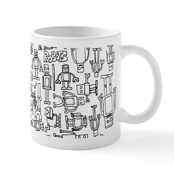 CafePress - Robots Mug - 11 oz Ceramic Mug - Novelty Coffee Tea Cup