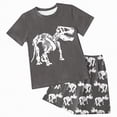 thumbnail image 2 of Kaprioy Toddler Boys Dinosaur Print T-Shirt & Shorts Set, 2-Piece Set Boys Dinosaur Print T Shirt + Shorts Sets Outfits Casual Wear Boys' Shorts Sets, 2 of 6