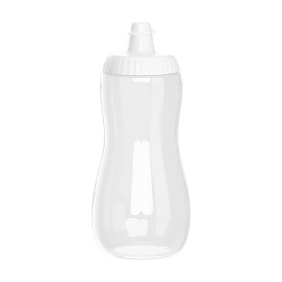 Plastic Squeeze Condiment Bottle 16.9 oz Frosted Transparent Sauce Dispenser with Measurement Scale Leakproof Cap for Kitchen BBQ Baking Dressing
