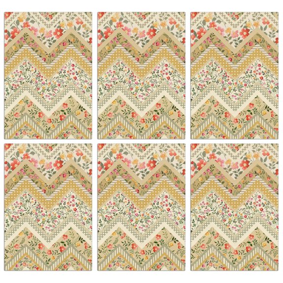 6 Pcs Funny Kitchen Towels,Pioneer Flower Floral Print Pattern Microfiber Dish Towels,Kitchen Tea Towels,Kitchen Towel Set (18" X 26")