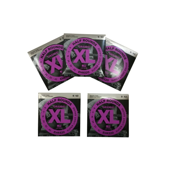 D'Addario Guitar Strings 5-Pack EHR320 Electric Half Round - 9-42