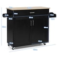 thumbnail image 3 of Costway Carro de Cocina con Ruedas de Goma Armario Grande y Repisa Regulable en 3 Posiciones Negro 116 x 40 x 85 cm, 3 of 10