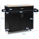 thumbnail image 3 of Costway Carro de Cocina con Ruedas de Goma Armario Grande y Repisa Regulable en 3 Posiciones Negro 116 x 40 x 85 cm, 3 of 10