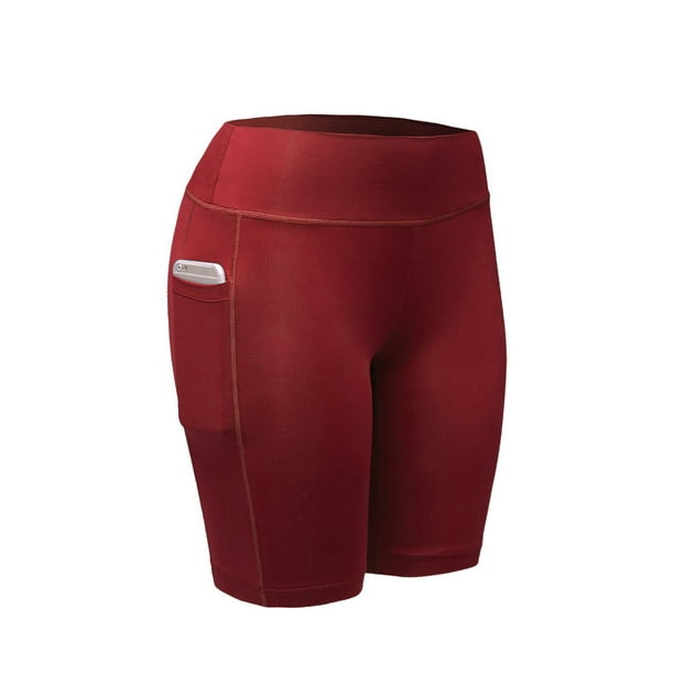 Women Compression Shorts Sports Leggings Quick Dry Athletic Skinny Yoga Running Workout Shorts deporte mujer Red - Walmart.com