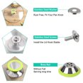 thumbnail image 3 of Uxcell Pot Lid Knob Handle Silicone and Stainless Steel Knobs Cookware Utensils Cover Replacement Green 2Pcs, 3 of 7