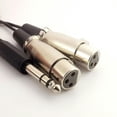 thumbnail image 2 of FOR 10pcs 6.35mm 1/4 Stereo Male Plug to 2x XLR Female Jack Splitter Audio Cable 25cm, 2 of 2
