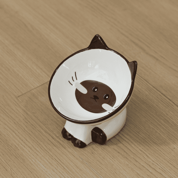 Cute Cartoon Series Ceramic Pet Cat Dog Food Bowl