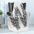 thumbnail image 4 of Letter W Soft Flannel Fleece Throw Blanket, Letter W of the Alphabet in the Design of Stacked Balls Monochrome Pattern, Cozy Plush for Indoor and Outdoor Use, 60" x 80", Black and White, by Ambesonne, 4 of 5