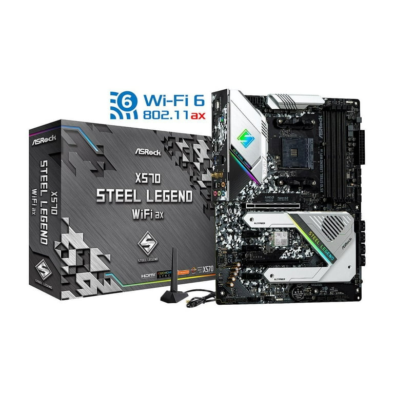 ASRock X570 STEEL LEGEND WIFI AX AM4 AMD X570 SATA 6Gb/s ATX AMD