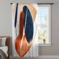 thumbnail image 4 of Navy Blue Burnt Orange Sheer Curtains 84 Inches Long, Abstract Contemporary Geometric Light Filering Curtains, Breathable Simi Curtain Privacy Drapes for Living Room Bedroom Window Treatment, 4 of 9