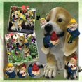 thumbnail image 1 of Outdoor Fun Statue Decoration Of Dwarfs In Little Yellow Dog Garden, 1 of 3