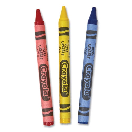 Washable Crayons, Blue, Red, Yellow 3/Pack, 360 Packs/Carton | Bundle of 2