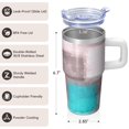 thumbnail image 3 of 20oz Stainless Steel Double Wall Tumbler With Handle Geometric Pattern Insulated Leak Proof Cup Straw Lid For Beverages, 3 of 5