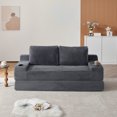 thumbnail image 6 of Leumius Futon Sofa Bed,Convertible Corduroy Boneless Couch with Cup Holders & Pocket,2-in-1 Foldable Sleeper Sofa for Living Room, Small Spaces, Bedroom, No Assembly,Gray, 6 of 10
