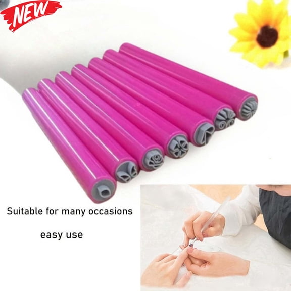 6 Pack Nail Art Stamping Pen Set, Multi‑Pattern Nail Printing Manicure Tools, Reusable Plastic Nail Pattern Stamper Kit for DIY Home Salon Nail Art Decorations for Beginners & Nail Lovers