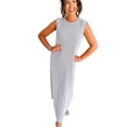 thumbnail image 7 of Women's Black and White Striped Sleeveless Shift Maxi Dress | [ZhiHiMeRi] | (US 12-14)L, 7 of 7