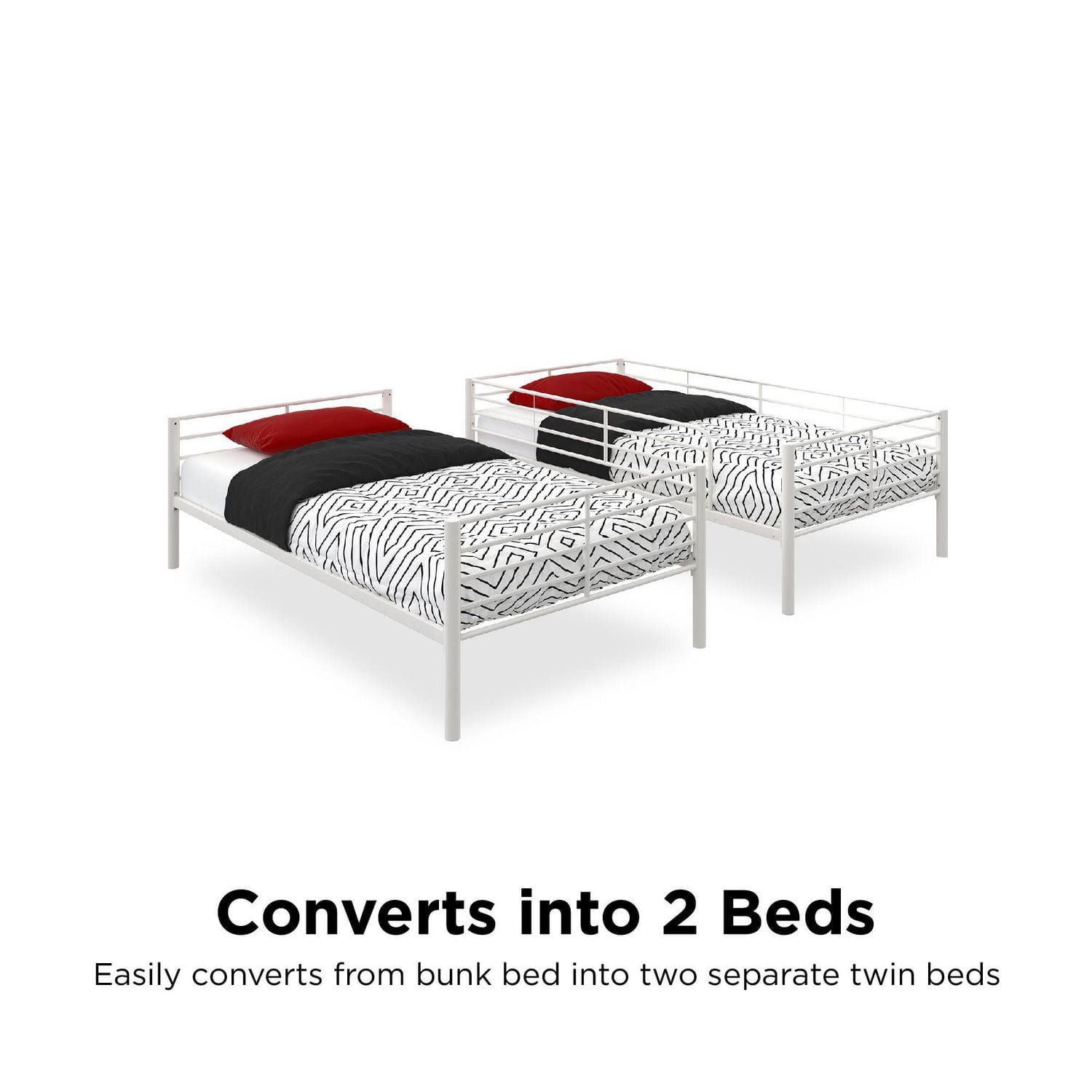 Mainstays Twin over Twin Convertible Bunk Bed