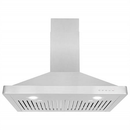 cosmo 63175 30-in wall-mount range hood 760-cfm ductless convertible duct kitchen chimney-style over stove vent led light, 3 speed exhaust fan, permanent filter, (stainless