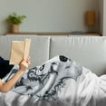 thumbnail image 3 of Tattoo Soft Flannel Fleece Throw Blanket, Majestic Beast Creature Head of a Wild Wolf Tribal Tattoo Design Art Print, Cozy Plush for Indoor and Outdoor Use, 50" x 60", White and Black, by Ambesonne, 3 of 5