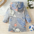 thumbnail image 4 of Tisuna Toddler Girls Boys Pajamas Dinosaur Print Long Sleeve Cute Ear Hooded Robe Warm Cute Autumn Winter Kids Robe Sleepwear Dark Gray Size 3-4 Years, 4 of 6