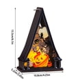 thumbnail image 3 of teapwant Halloween Pumpkin Light – Vintage Tabletop Display With Skeleton & Witch Figures, 3 of 4