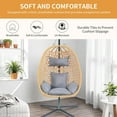 thumbnail image 5 of EortheX Hanging Egg Chair with Cushions – Comfortable Rattan Swing Chair with Stand for Patio, Garden, or Balcony – Stylish and Relaxing Outdoor Lounge Chair, 350LBS Capacity Indoor Outdoor, 5 of 6
