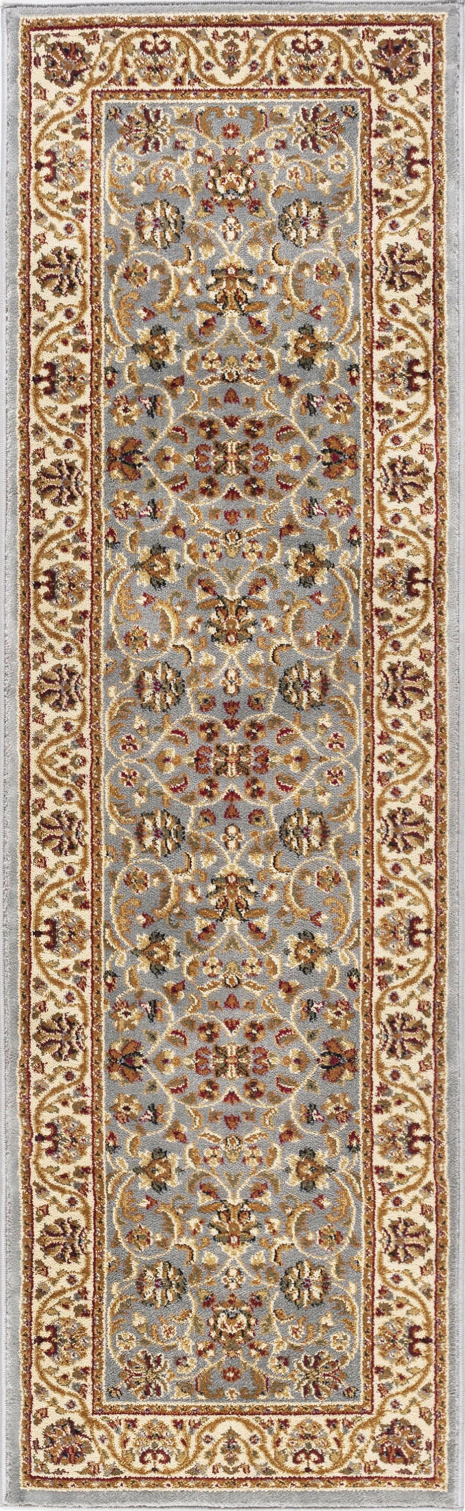 Traditional 2x8 Area Rug (2'3'' x 7'3'') Border Blue, Beige Indoor Runner Easy to Clean
