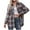 A01-Brown, variant on Womens Flannel Plaid Shirts Oversized Lightweight Long Sleeve Lapel Buffalo Plaid Button Down Shirt Blouse Tops