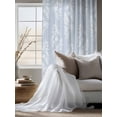 thumbnail image 4 of Sheer Curtains 63 Inch Length, Light Blue Botanical Semi Sheer Curtains Light Filtering Window Treatment, Pastoral Elegant Spring Floral Privacy Voile Drapes for Living Room Bedroom 52x63 Inch, 4 of 7