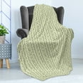thumbnail image 4 of Abstract Soft Flannel Fleece Throw Blanket, Overlapping Circles in Green and Grey Shades Abstract Symmetric Tile, Cozy Plush for Indoor and Outdoor Use, 50" x 60", Green Pale Grey White, by Ambesonne, 4 of 5