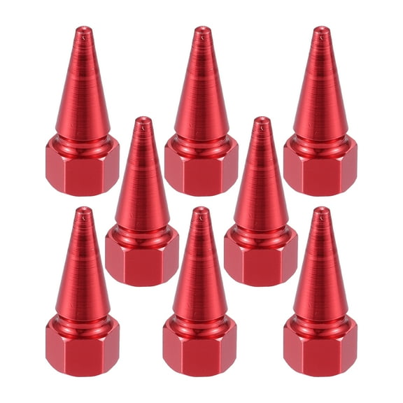 Unique Bargains 8pcs Red Spike Wheel Tyre Tire Valve Air Stem Cap Cover Universal for Car Truck Motorcycle Bike