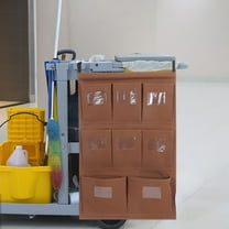 OUNONA Housekeeping Cart With Heavy Duty Oxford Trash Bag And Multiple Cleaning Supply Storage Options For Efficient And Organized Cleaning