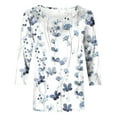 thumbnail image 5 of Babysbule Printed Loose 3/4 Sleeves Round Neck Casual Blouses & Tops Women's, 5 of 5