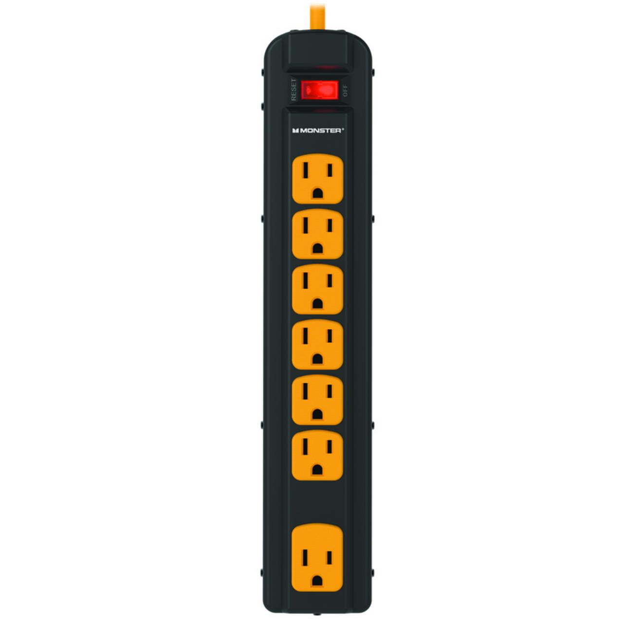 Monster 3001098 4 ft. 7 Outlets Power Strip with Surge Protection, Black