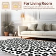 thumbnail image 2 of Ultra Soft Area Rug, Stylized White Tiger Fur Motif Featuring Interlocking Spotted, Non Slip, Stain Resistant, Washable Area Rugs for Living Room, Bedroom(Black, 3X5), 2 of 8