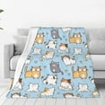 thumbnail image 3 of Cute Kids Cats Print Blanket Throw 60"x50", Plush Flannel Blankets with Cats on It, Gifts for Boys Girls Cat Lovers People, 3 of 6