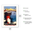 thumbnail image 2 of Marseille France - Gateway to North Africa - Paris-Lyon-Mediterrannee Railway - Vintage Travel Poster by Roger Broders c.1930s - Bamboo Fine Art 290gsm Paper Print (Unframed) 24x32in, 2 of 4
