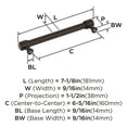 thumbnail image 6 of Amerock Faircrest 6-5/16 inch (160mm) Center-to-Center Oil-Rubbed Bronze Cabinet Pull, 6 of 7
