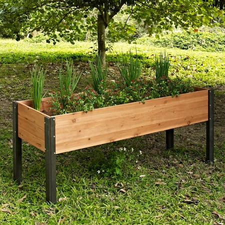 - Coral Coast Bloomfield Wood Raised Garden Bed - 70L x 24D x 29H in.