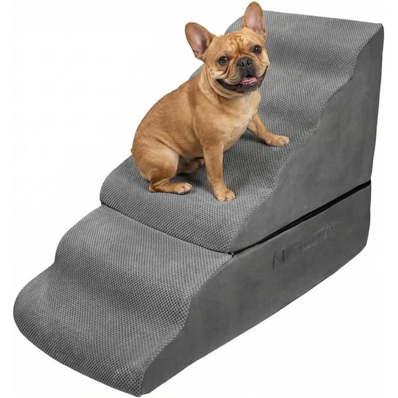 30" Pet Stairs for High Beds up to 36 Inches, No Assembly Foam Dog Steps with Non-Slip Surface, Lightweight Cat Ramp Ladder for Bedroom, Living Room, Cars