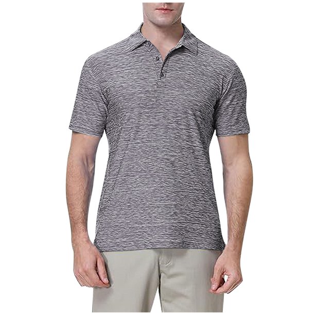pstuiky Camisa de manga corta para hombre, Camisa informal de manga corta con cuello redondo y medio botón para hombre camisetas de hombre xxl