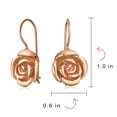 thumbnail image 4 of Bling Jewelry Womens Rose Flower Drop Earrings Black Rose Gold Plated .925 Sterling Silver, 4 of 5
