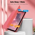 thumbnail image 5 of Fintie Case for iPad (A16) 11th Generation Case 2025, iPad 10th Generation Case 2022, Slim Shell Hard Translucent Frosted Back Stand Cover with Pencil Holder, Auto Sleep/Wake, Pink, 5 of 11