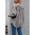 thumbnail image 5 of Solid Color Distressed Jacket, Gray, Small, 5 of 5