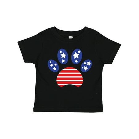 

Inktastic Patriotic Pawprint Stars and Stripes Design Gift Toddler Boy or Toddler Girl T-Shirt