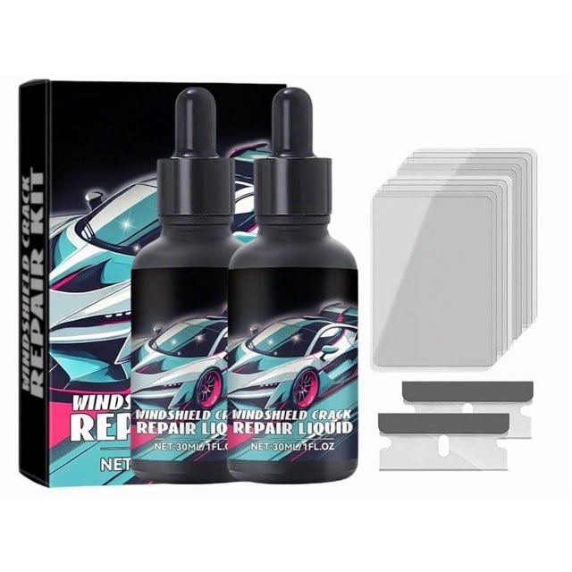 RKSTN Agent de Décontamination Liquide de Réparation de Pare-Brise Auto Kit de Réparation de Verre Réparation Rapide Fissures 30ml